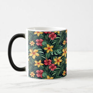 Mug Magique Hibiscus à fleurs tropicales Motif sans couture