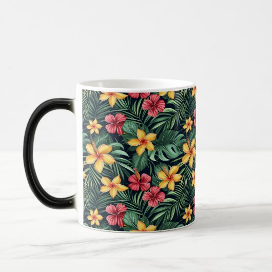 Mug Magique Hibiscus à fleurs tropicales Motif sans couture (Gauche)
