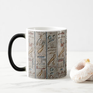 Mug Magique Hiéroglyphe Langue Égypte Ancienne Texte Gravé