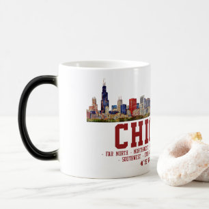 Mug Magique Horizon de Chicago. Noms et coordonnées des zones