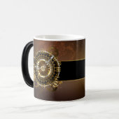 Mug Magique Horloge Steampunk avec des engrenages anciens (Devant gauche)