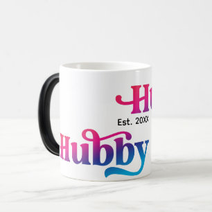 Mug Magique Hubby Couple Mariage Anniversaire personnalisé col