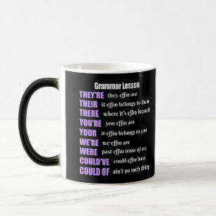Mug Magique Humour de leçon de grammaire ils sont leurs là