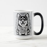 Mug Magique : I Did Not Choose the Corgi Life — Funny Corgi<br><div class="desc">I Did Not Choose the Corgi Life Mug — Funny Corgi Gift for Dog Lovers This charming black-and-white mug features a smiling corgi in a vintage engraving style framed by decorative scrollwork and the witty slogan "I did not choose the corgi life — the corgi chose my lap, " making...</div>
