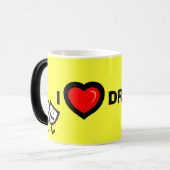 Mug Magique I LOVE DRAMA avec masques de marche qui transforme (Devant gauche)