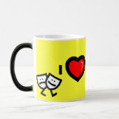 Mug Magique I LOVE DRAMA avec masques de marche qui transforme (Gauche)