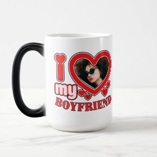 Mug Magique I Love My Boyfriend Personalized Heart Photo