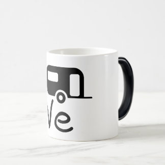 Mug Magique i love my caravan. J'aime le camping. Vacances