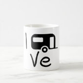 Mug Magique i love my caravan. J'aime le camping. Vacances (Centre)