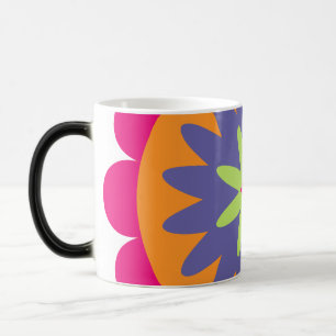 Mug Magique illustration de formes florales orange et rose