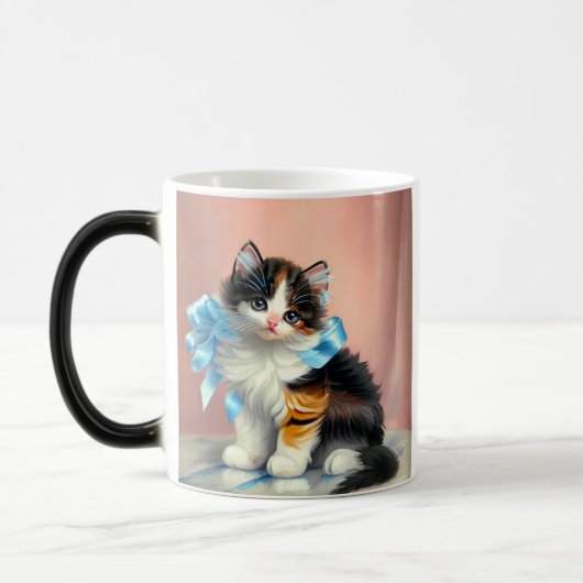 Mug Magique Illustration vintage Calico Kitten (Gauche)