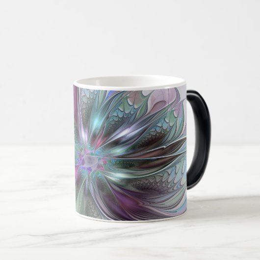 Mug Magique Imaginaire coloré Abstrait Fleur fractale moderne (Devant droit)