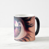 Mug Magique Imaginaire rose Joli Parties scintillant Oeil Clos (Devant droit)
