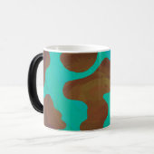 Mug Magique Impression Brown et Turquoise de vache (Devant gauche)