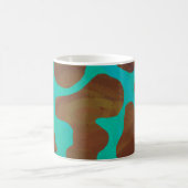 Mug Magique Impression Brown et Turquoise de vache (Centre)