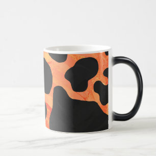 Mug Magique Impression noire et orange de vache