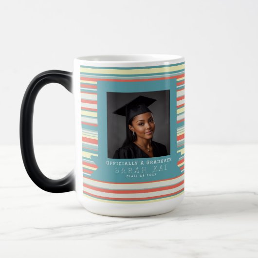Mug Magique Impression rayée unique Enseignant certifié (Gauche)