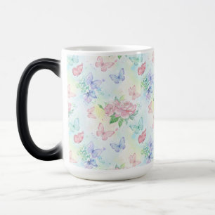 Mug Magique Impression sans couture de papillon élégant