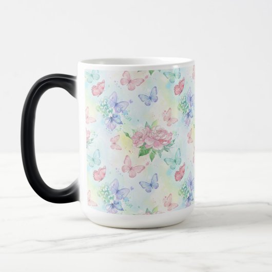 Mug Magique Impression sans couture de papillon élégant (Gauche)