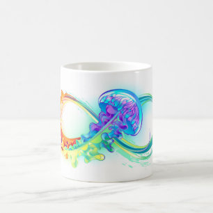 Mug Magique Infini avec méduse arc-en-ciel
