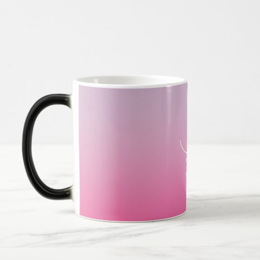 Mug Magique Initiales de chevauchement modernes 2 | Ombre rose (Gauche)
