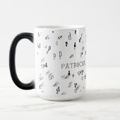 Mug Magique Initiales élégantes & nom Typographie (Gauche)