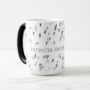 Mug Magique Initiales élégantes & nom Typographie