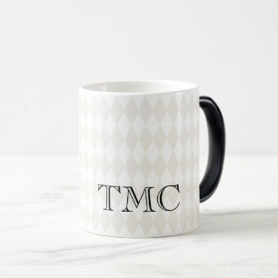 Mug Magique INITIALES Monogrammes Classiques Arlequin Diamants