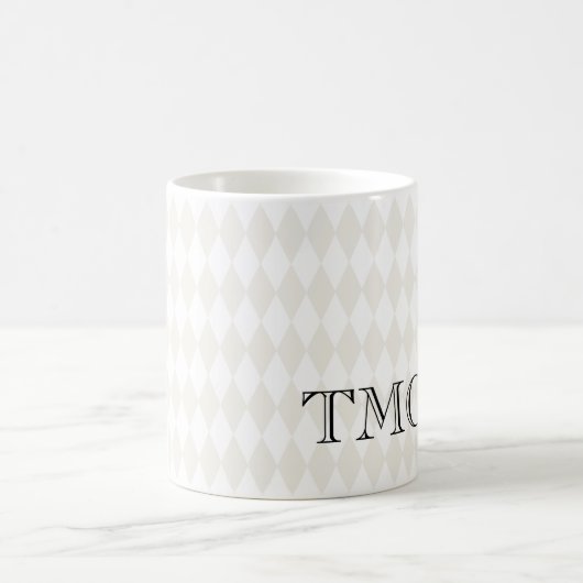 Mug Magique INITIALES Monogrammes Classiques Arlequin Diamants (Centre)