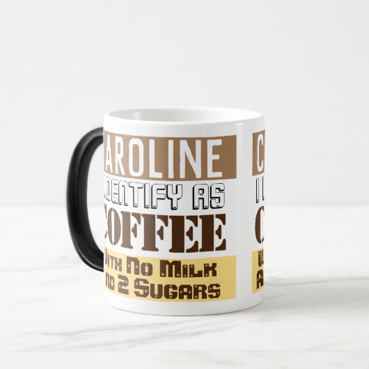 Mug Magique Instructions de boissons avec nom (Devant gauche)