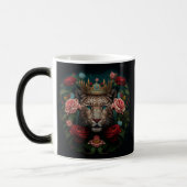 Mug Magique Jaguar with Crown in Flowers Painting (Gauche)