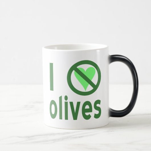 Mug Magique Je déteste les olives (vertes) (Droite)