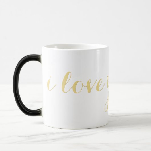 Mug Magique Je T'Aime Nom Personnalisé Faux Gold Script Café T (Gauche)