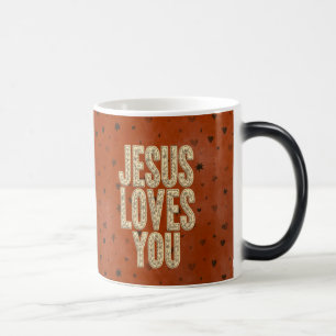 Mug Magique Jésus Vous Aime Encouragement Chrétien Rustique