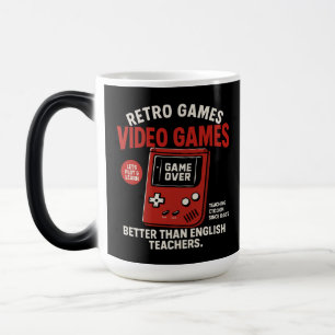 Mug Magique Jeux rétro jeux vidéo enseignant l'anglais depuis 