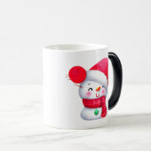 Mug Magique Joli bonhomme rose de Noël (Devant droit)