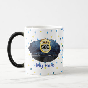 Mug Magique Joli Casquette Bleue de Police