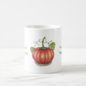 Mug Magique Joli Citrouille Avec Vins En Aquarelle (Centre)