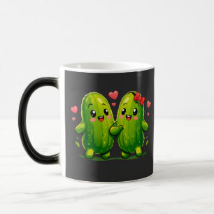 Mug Magique Joli Couple de Cornichons Drôles Kawaii