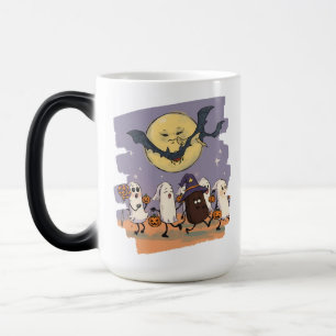 Mug Magique Joli Ghost Kids Trick ou Treat Sous Lune Éffrayant