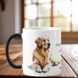 Mug Magique Joli Golden Retriever Aquarelle Personnaliser