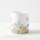 Mug Magique Joli hébreu + Nom du script Aquarelle florale (Centre)