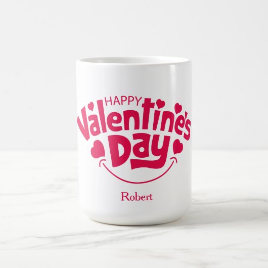 Mug Magique Joyeuse Saint-Valentin nom personnalisé (Centre)