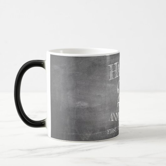 Mug Magique Joyeux 25e anniversaire sur le tableau de craie (Gauche)