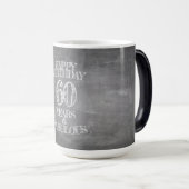 Mug Magique Joyeux anniversaire - 60 ans & Fabuleux en chalkbo (Devant droit)