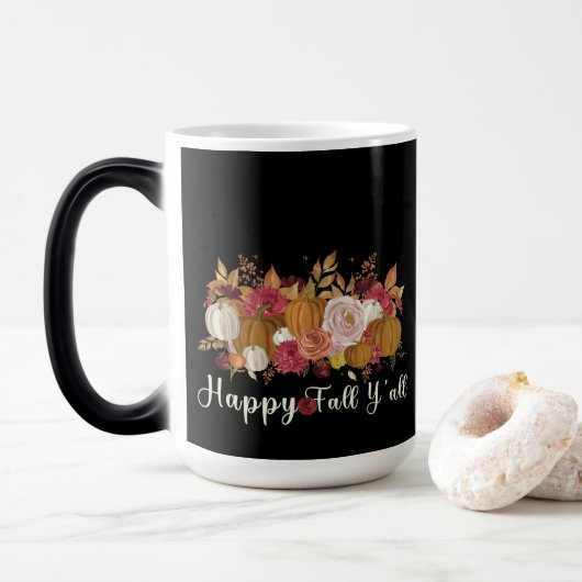 Mug Magique Joyeux automne Y'all (Avec donut)