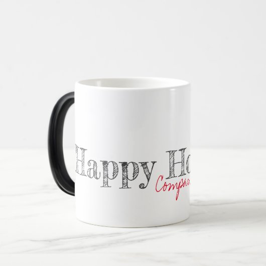 Mug Magique Joyeux jours fériés Nom de l'entreprise Holly Offi (Devant gauche)