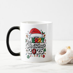 Mug Magique Joyeux Noël 2025 Pyjama Chapeau de Père Noël Fête