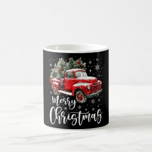 Mug Magique Joyeux Noël Camion Rouge Famille Matching Noël