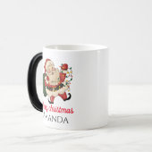 Mug Magique Joyeux Noël père Noël et cadeau (Devant gauche)